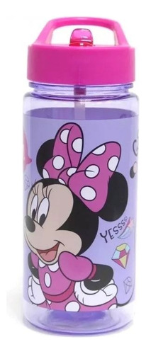 Botella Niñas Con Bombilla Minnie Mouse Disney 500m