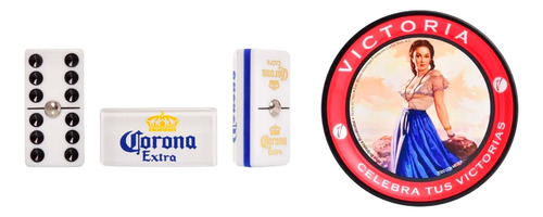 Domino Corona Extra Blanco + Portavaso Metalico Galas # 2