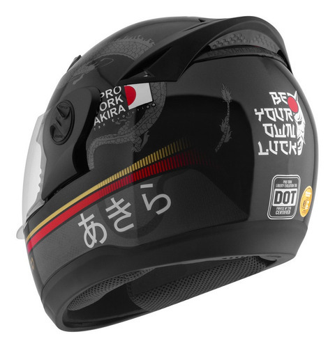 Capacete Para Motociclista Pro Tork G7 Evolution 788 Akira Tamanho Do Capacete 58 (m) Cor Preto Brilhante