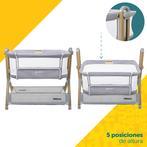 Cuna-colecho Safety 1st Dreams Gris Gris Gris Claro