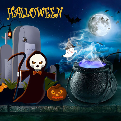 Máquina Nebulizadora De Halloween Com Luz Led, Panela De