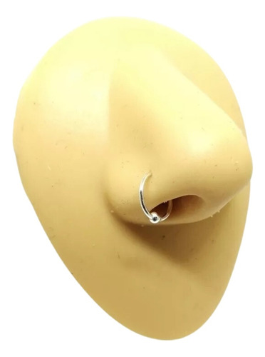 Piercing Nostril Argolla 9mm De Plata Ley 925 Para Nariz Color Plateado