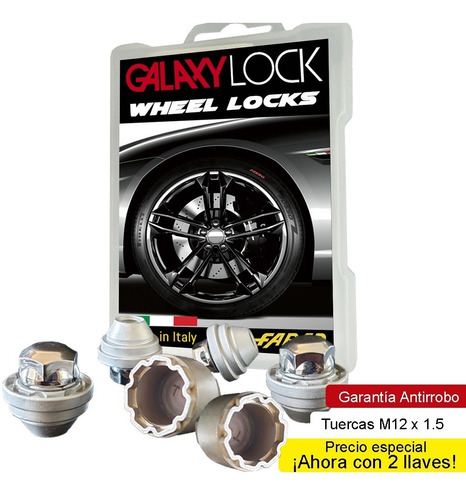 Galaxylock Suspención De Aire Birlos De Seguridad 12 X 1.5 H