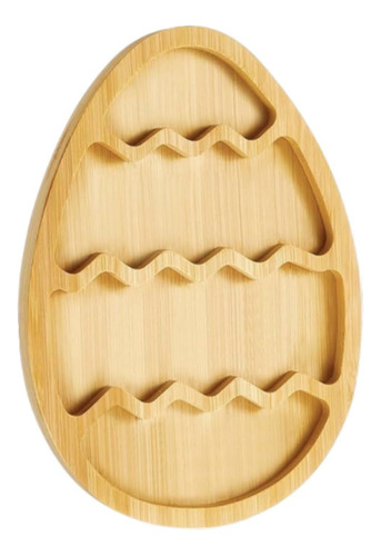 Bandeja De Madera De Pascua Sirviendo Ola De Huevo Pequeño
