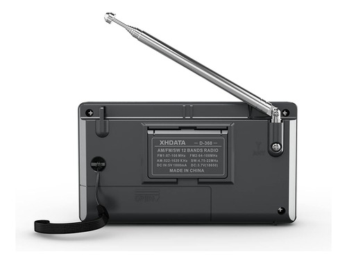 Xhdata D368 Onda Corta Am Fm 12 Banda Dsp Estéreo Radio Port