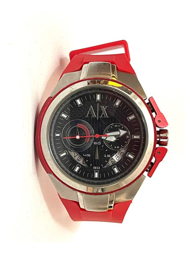 Relógio Armani Exchange Ax1040 Masculino Usado Vermelho Prateado Preto (Usado)