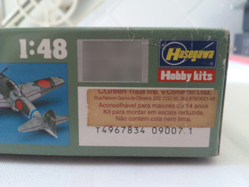 Avião Mitsubishi A6m5 Zero - Plastimodelo Hasegawa 1/48 Raro