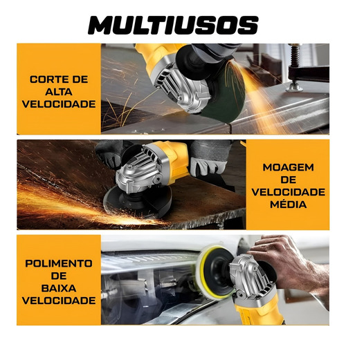 Esmerilhadeira/lixadeira Angular Com Politriz 850w 115mm