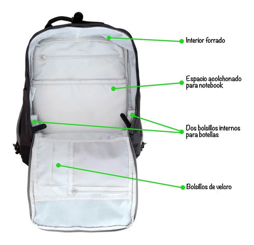 Imagen 4 de 10 de Mochila Bolso Himawari 1010 Retro Xl