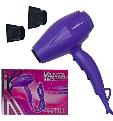 Vanta Mini Compact 9800 Secador De Pelo 2000 Watts Violeta