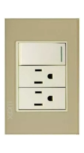 Placa Decorativa Con 1 Interruptor Sencillo Y 2 Contactos