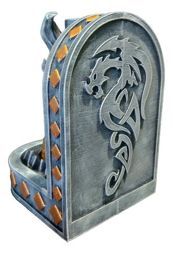 Porta Quemador De Incienso Estilo Huevo De Dragon Color Piedra Y Dorado