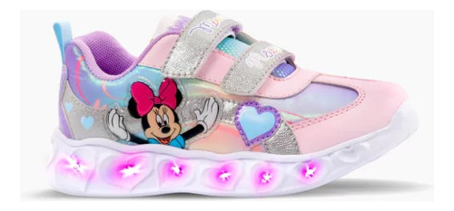 Zapatillas Nena Footy De Minnie Disney Con Luz Led Al Pisar