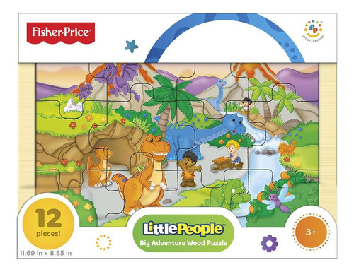 Fisher Price Puzzle Madera Little People Cueva Dinosaurio