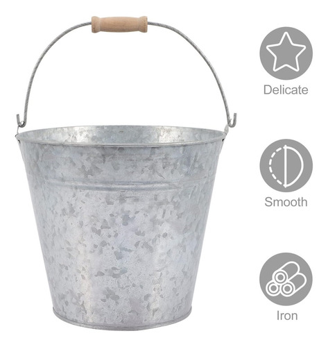 Pequeños Cubos De Metal Galvanizado Con Asas, Cubos De Lata