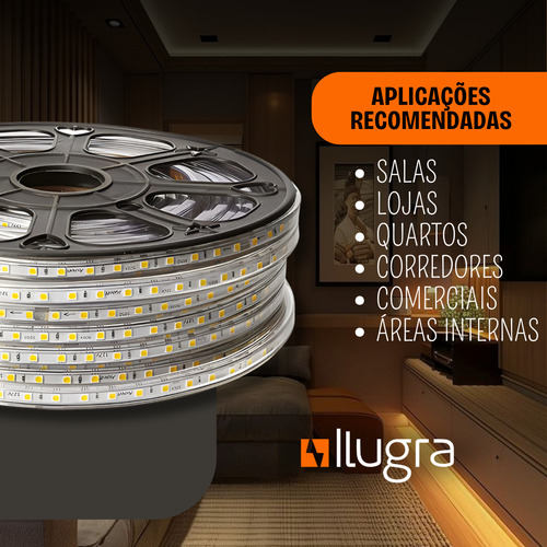 Mangueira Fita Led 5050 Rolo 100m 5 Conectores Luz Branco-frio Tensão De Operação 110v 127v