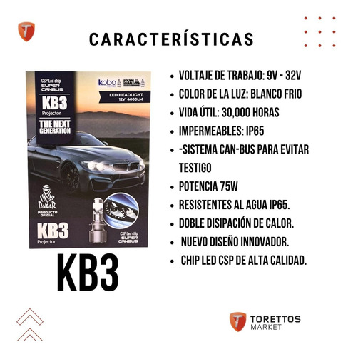 Cree Led Para Auto Iron Con Lupa Kb3 Dakar Canbus