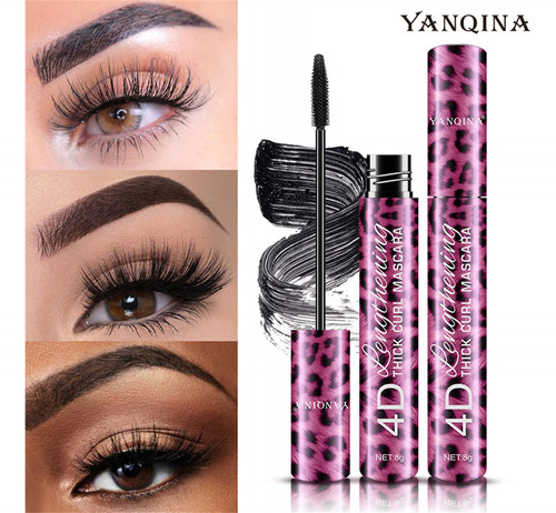 Conjunto De Rímel E Delineador De Olhos De Fibra De Seda 4d,