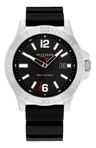 Reloj Tommy Hilfiger Hombre Silicona Negro Fecha Th1710539