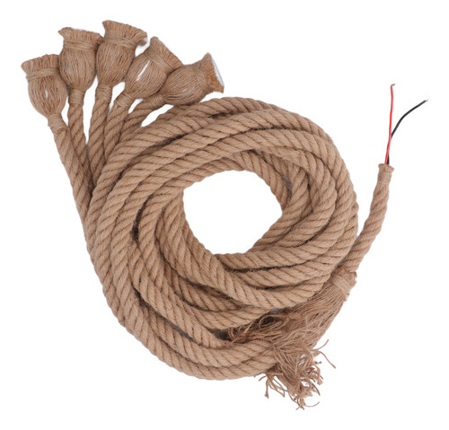 Cordón Colgante De Cuerda De Cáñamo Vintage De 6.5 Pies Y 5