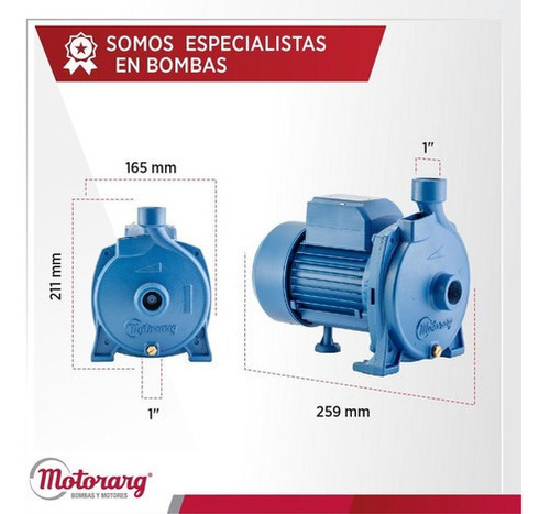 Imagen 3 de 3 de Bomba Centrífuga Elevadora Bc50 Motorarg