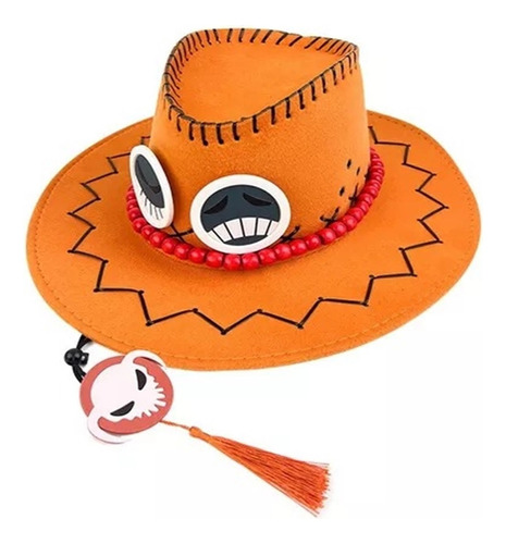 Gorra De Vaquero Unisex One Piece Ace Cosplay Para Adultos,