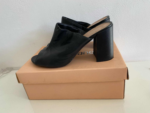 Zapatos Zuecos De Cuero Negros Importados Giulia Domna