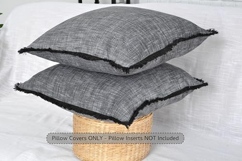 Funda De Almohada De Algodón Orgánico Con Borlas, Cubierta D