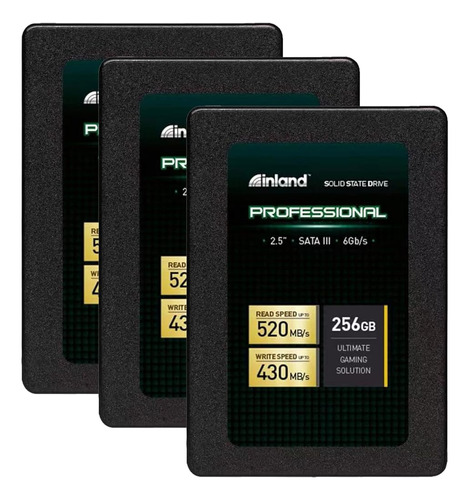 Inland Professional 3 Pack 256gb Ssd Sata Iii 6gb/s 2.5  7mm