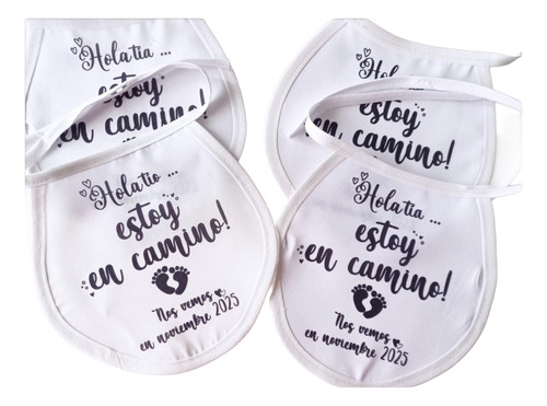 Souvenir Babero De Tela Para Bebés Con Nombres Personalizado Blanco Unico