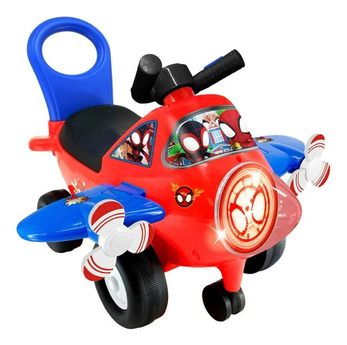 Avión Montable Kiddieland Disney Jr Spiderman Luz Y Sonido
