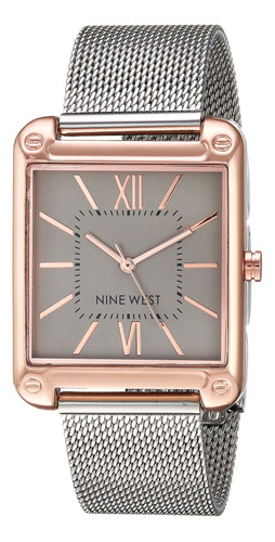 Nine West Reloj De Pulsera De Malla Para Mujer, Plateado/oro