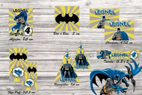 Sticker Etiquetas Candy Bar Golosinas Batman Super Heroe