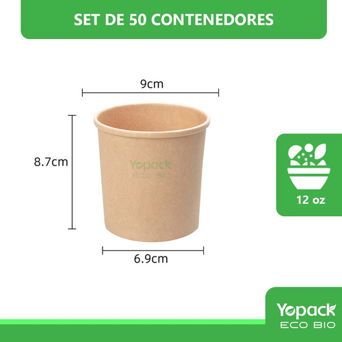 500 Vasos Kraft Térmicos C/tapa Biodegradable 355 Ml (12oz)