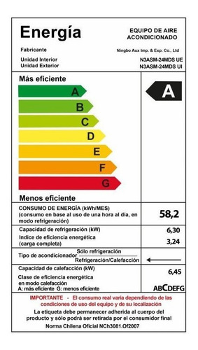Aire Acondicionado Kendal On-off Wifi 24.000 Btu