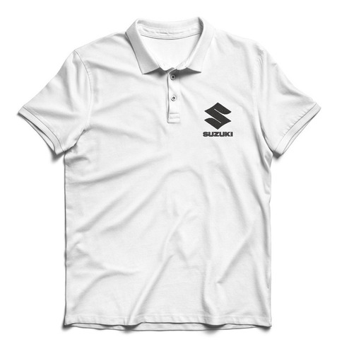 Remera Polo Chomba Hombre Caballero Bordada Logo Suzuki