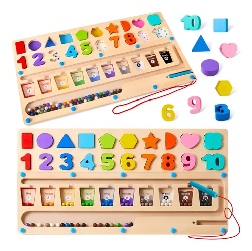 Laberinto Magnético Montessori – Juego De Colores Y Números Para Niños 3-6 Años