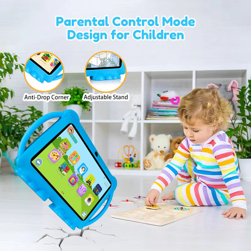 Tablet Dora 7 Kids Niños 2gb 32gb Anti Golpes Contr Parental Celeste