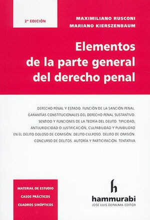 Libro Elementos De La Parte General Del Derecho Penal (2ª Ed