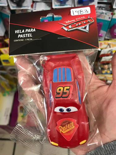 Vela Velita Cars Rayo Mcqueen Carro Cera Figura Cumpleaño Gm