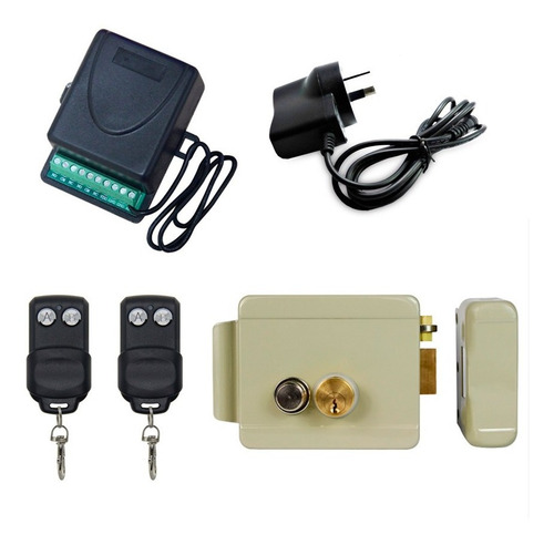 Kit Cerradura Eléctrica Receptor 2 Controles Remotos