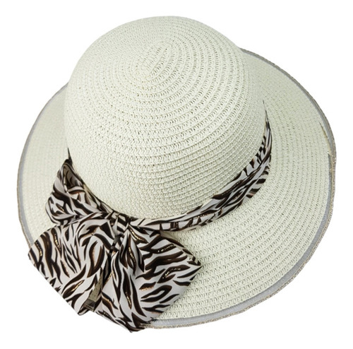 Sombrero De Mujer De Ala Ancha Sol Playa Protección Paja