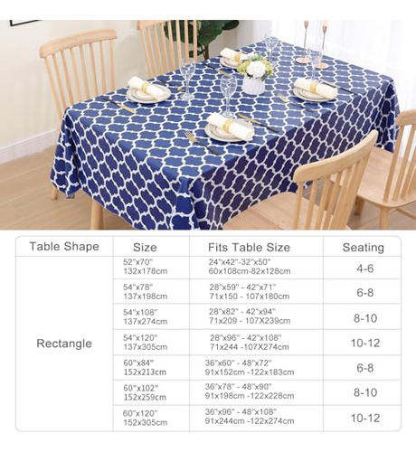 Mantel Rectangular Impermeable De Vinilo Para Comedor