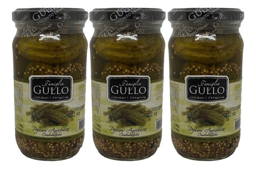 Pepinillos Agridulces Pepinos Gullo Gourmet 330 Gr Pack X 3