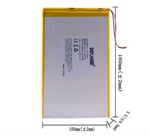 Bateri Li-ion Tablet 3.7v 8000mah 35100160 3599160