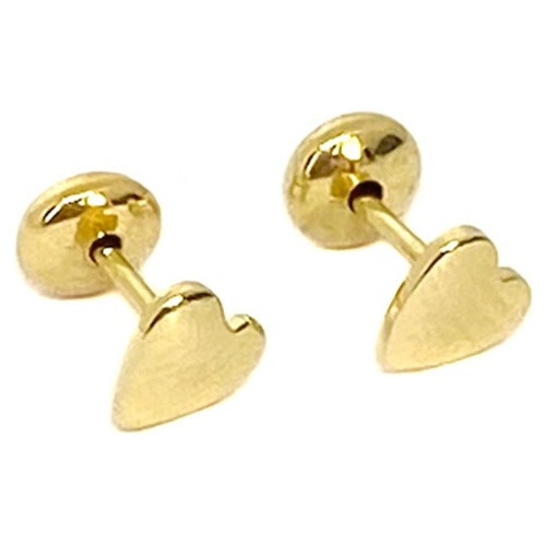 Aros Bebé Corazón Tierno Enchapado Oro 18k