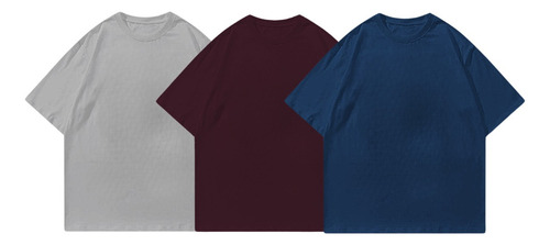 Playera Oversize 3pz Alto Calibre Algodón Peinado Comodas