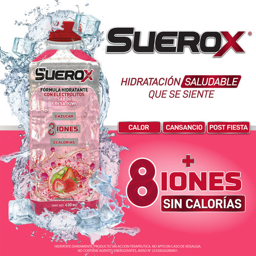 Suerox Bebida Hidratante Fresa Kiwi Por 6 Unidades De 630 Ml