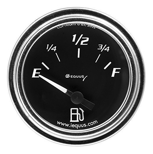 Equus 7362 2  Nivel De Combustible Gauge, Chrome Con Negro D