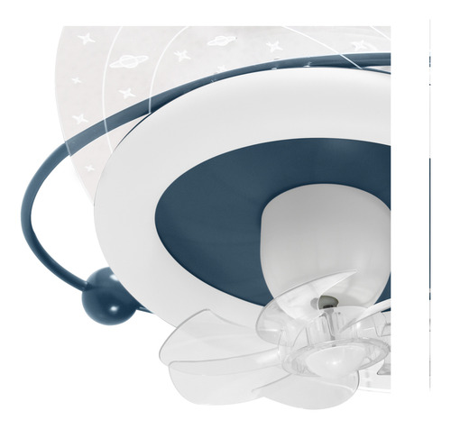 Ventilador De Techo Con 3 Tonos De Luz Estilo Espacial Jwj Cantidad De Aspas 7 Estructura Blanco Aspas Transparentes Diámetro 66 Cm Frecuencia 50hz Material De Las Aspas Plástico